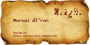 Morvai Áron névjegykártya